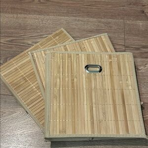 Bamboo Storage Bins with Handles